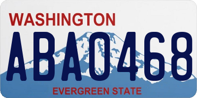 WA license plate ABA0468