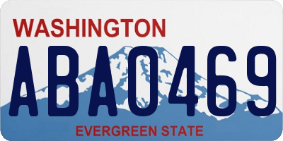 WA license plate ABA0469