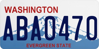 WA license plate ABA0470