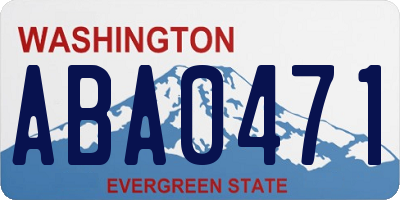 WA license plate ABA0471