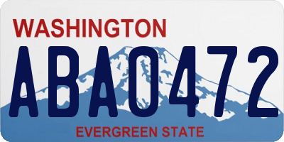 WA license plate ABA0472
