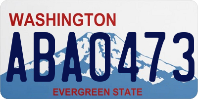 WA license plate ABA0473