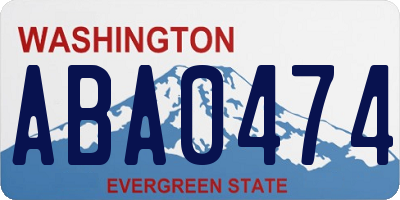 WA license plate ABA0474