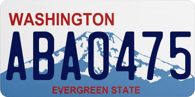 WA license plate ABA0475