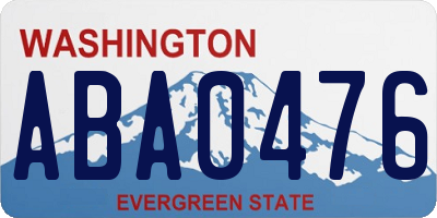 WA license plate ABA0476