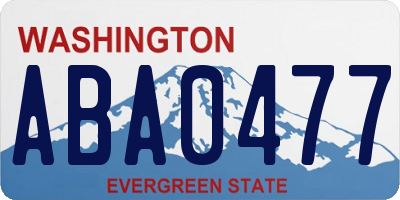 WA license plate ABA0477