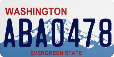 WA license plate ABA0478