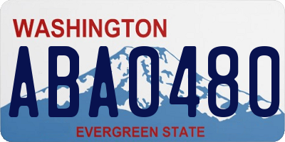 WA license plate ABA0480