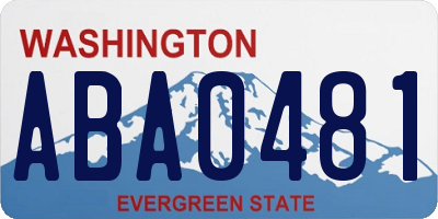 WA license plate ABA0481