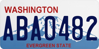 WA license plate ABA0482