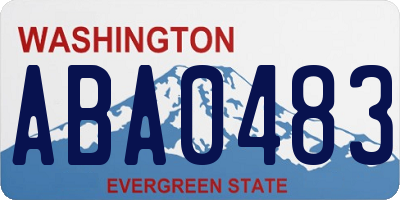 WA license plate ABA0483