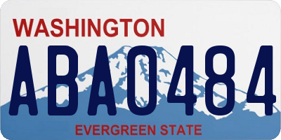 WA license plate ABA0484