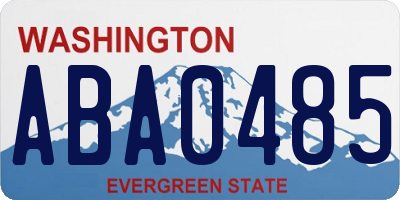WA license plate ABA0485
