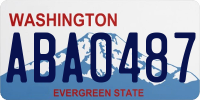 WA license plate ABA0487
