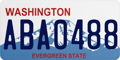 WA license plate ABA0488
