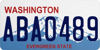 WA license plate ABA0489