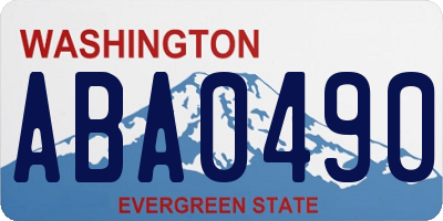 WA license plate ABA0490