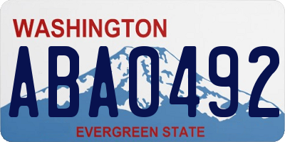 WA license plate ABA0492