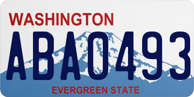 WA license plate ABA0493