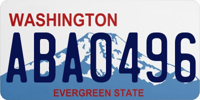 WA license plate ABA0496