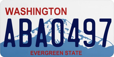 WA license plate ABA0497