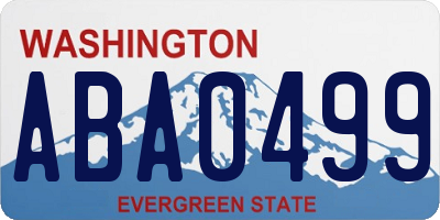 WA license plate ABA0499