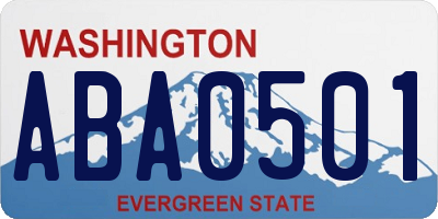 WA license plate ABA0501