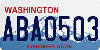 WA license plate ABA0503