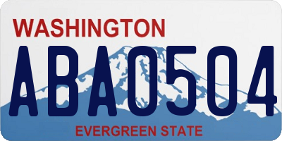WA license plate ABA0504