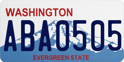 WA license plate ABA0505