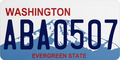 WA license plate ABA0507