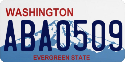 WA license plate ABA0509