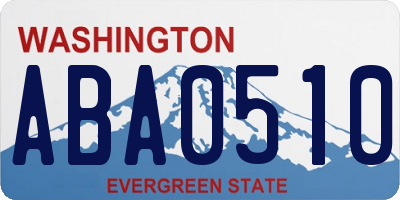 WA license plate ABA0510