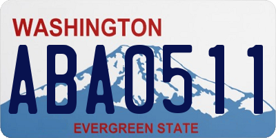 WA license plate ABA0511