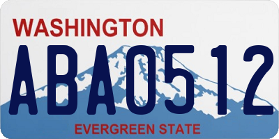 WA license plate ABA0512