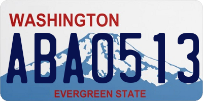 WA license plate ABA0513