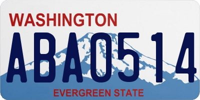 WA license plate ABA0514