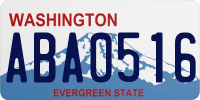 WA license plate ABA0516