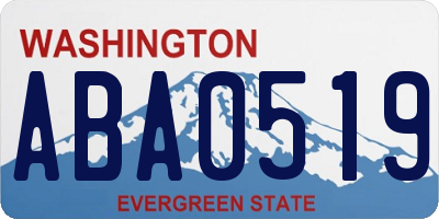 WA license plate ABA0519