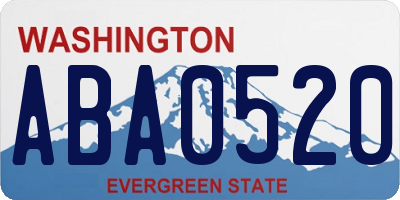 WA license plate ABA0520
