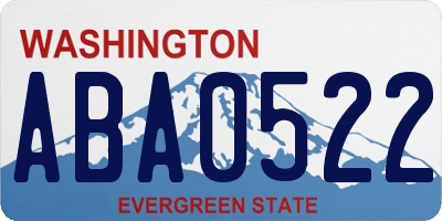 WA license plate ABA0522