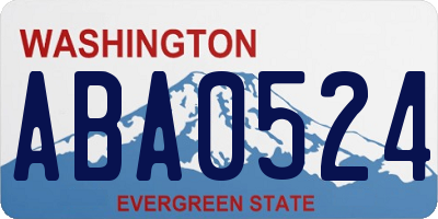 WA license plate ABA0524