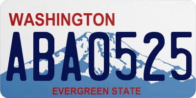 WA license plate ABA0525