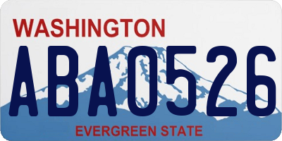 WA license plate ABA0526