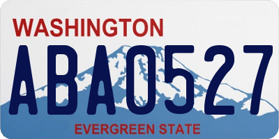 WA license plate ABA0527