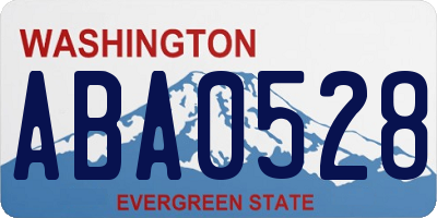 WA license plate ABA0528