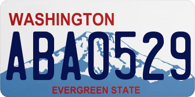 WA license plate ABA0529