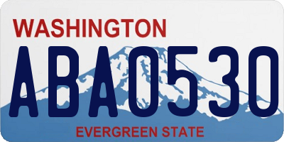 WA license plate ABA0530