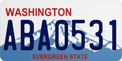 WA license plate ABA0531