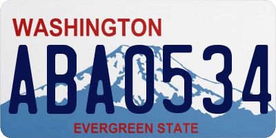 WA license plate ABA0534